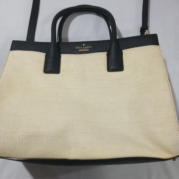 Kate Spade Handbag New York Cameron Street Shell Staci Straw Medium Tote Raffia - Picture 6 of 16
